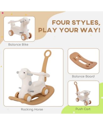 4-in-1 Rocking Horse with Detachable Balance Board for 1-3 Years