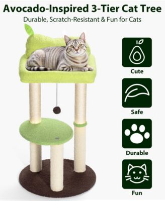 33-Inch 3-Tier Cat Tree – Stable, Scratch-Friendly & Fun Play Tower