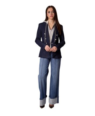Women's Helen Rinse Blazer with Removable Grey Hoodie Insert