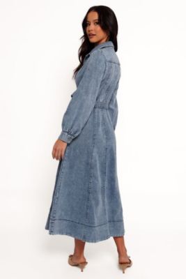 Emberly Long Sleeve Maxi Dress Women's Denim XL