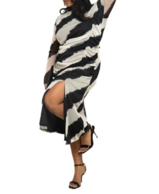 Women's Monochrome Print Midaxi Dress