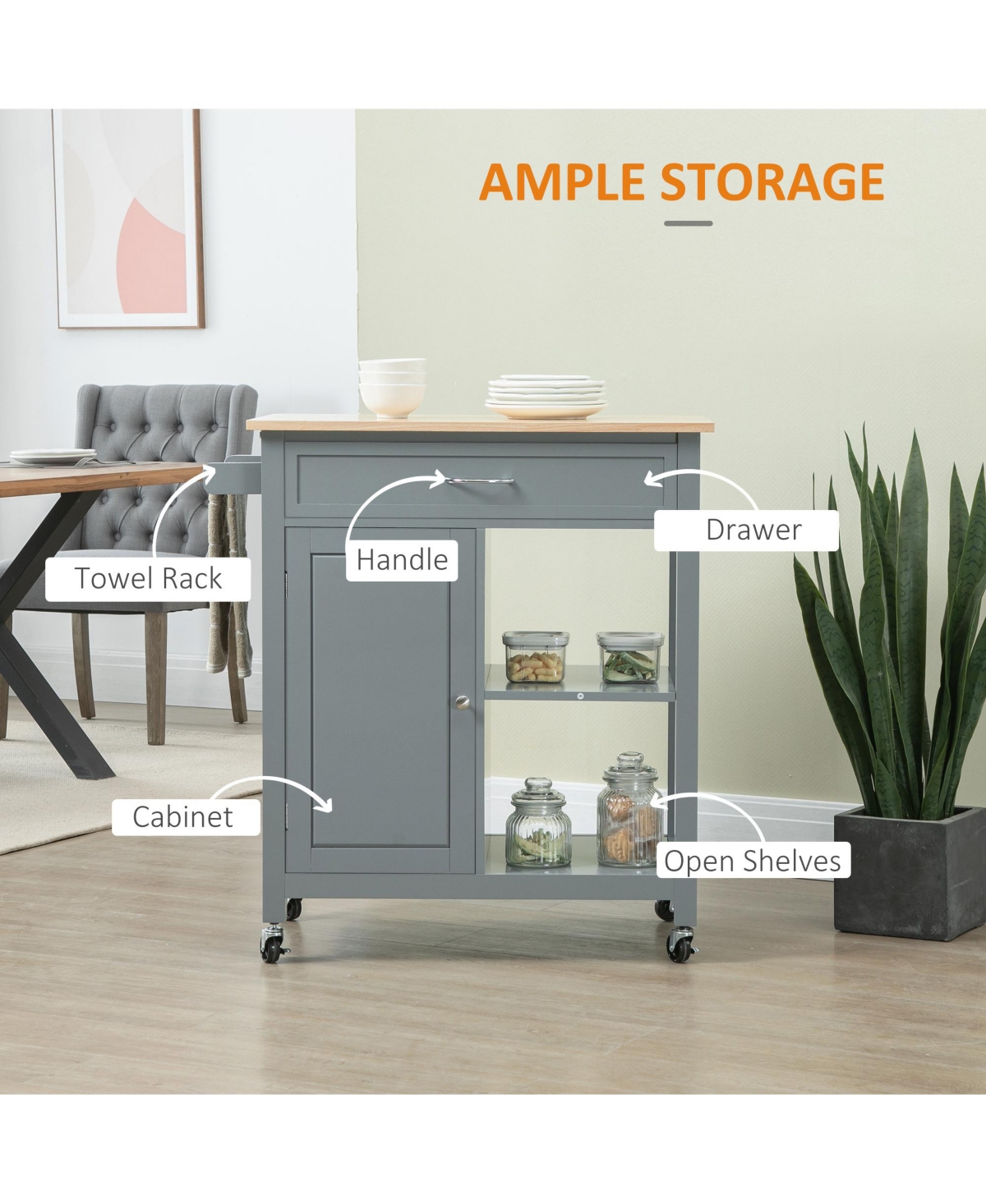 Slickblue Compact Kitchen Storage Cabinet with Adjustable Shelves and Easy Access for Organization