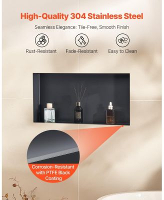 Frameless Stainless Steel Shower Niche Recessed Shelf for Bathroom Storage