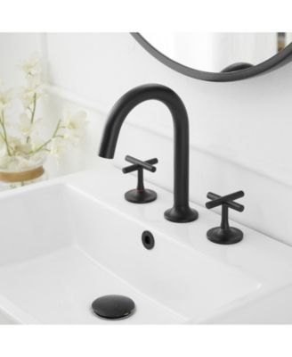 8 in. Widespread Double-Handle High-Arc Bathroom Faucet in Matte Black