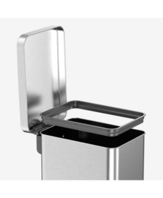 50L / 13.2 Gal Slim, Stainless Steel Step On Trash Can with ring liner