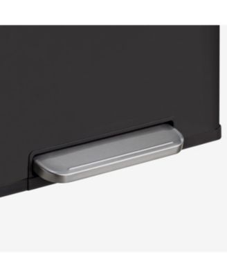 60L / 16 Gal (30L/8 Gal Split) Rectangular Recycle Step Can - Stainless Steel with Black Plastic Lid 