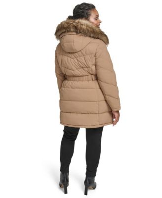 Plus Size Hooded Puffer Coat