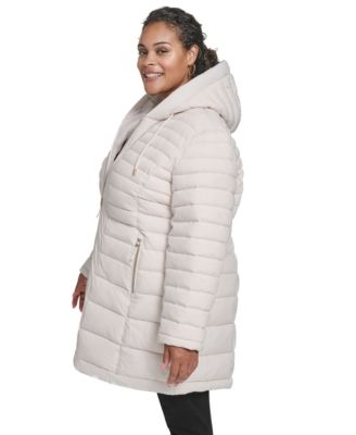 Plus Size Hooded Packable Puffer Coat