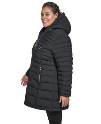 Plus Size Hooded Packable Puffer Coat