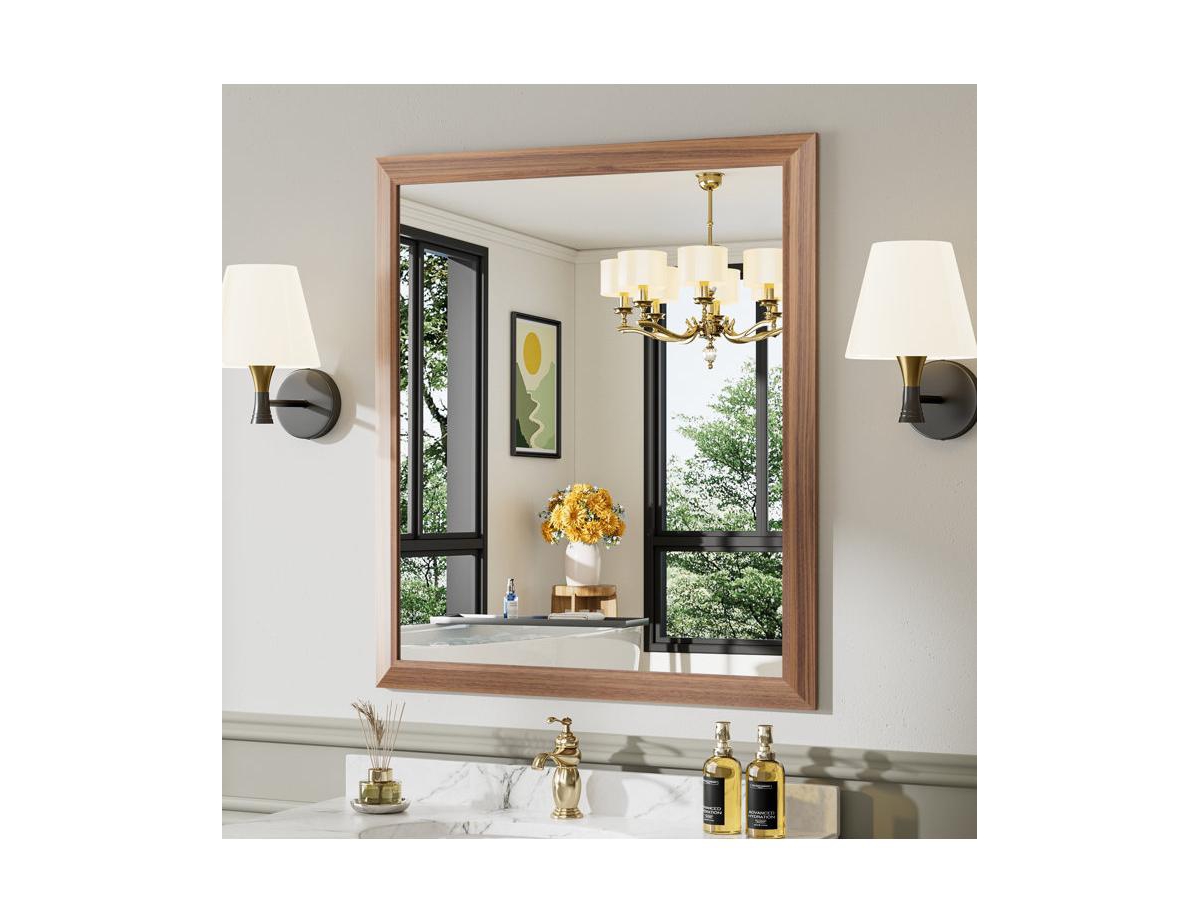Amorho Bathroom Mirror, 36" x 32" Inch Thick Metal Framed Wall Mirrors for Over Sink, Bedroom, Living Room, Entryway