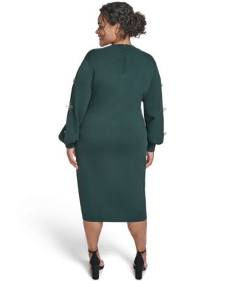 Plus Size Bow Sleeve Sweater Dress