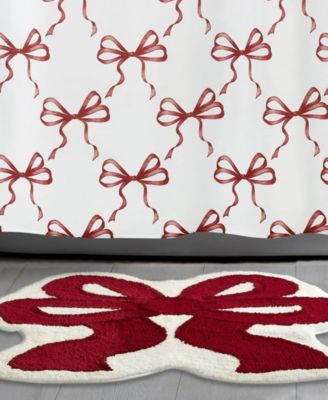 Christmas Bows Polyester Bath Rug, 29" x 22"
