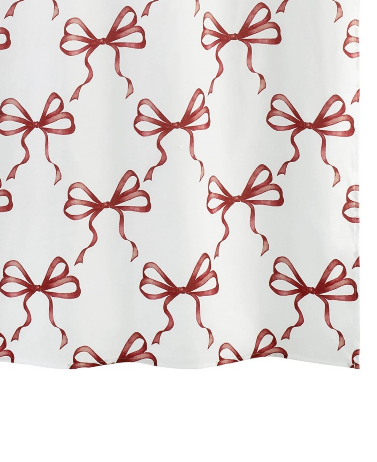 Avanti Christmas Bows Polyester Shower Curtain, 72" X 72" In White
