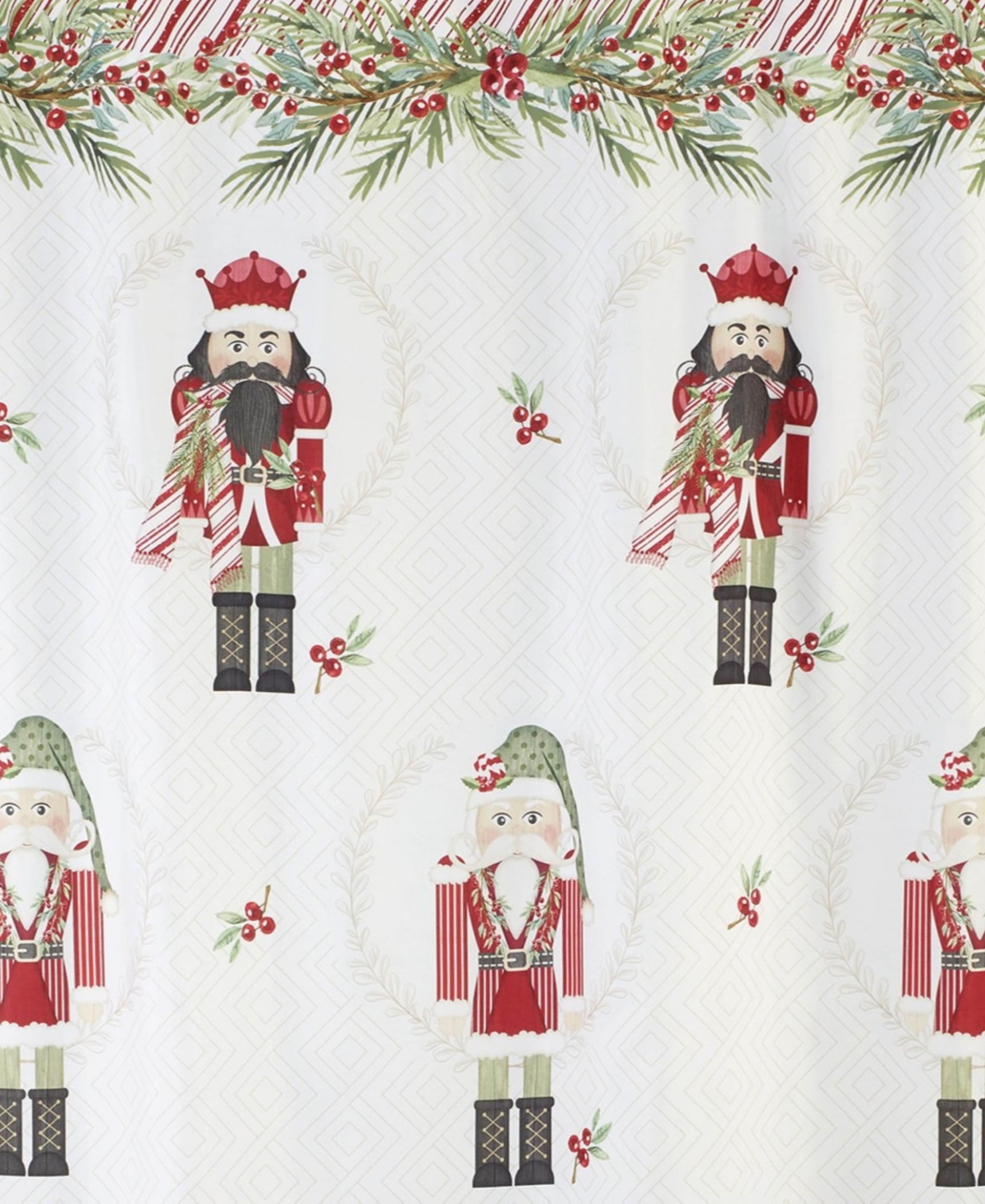 Avanti Peppermint Nutcracker Polyester Shower Curtain, 72" x 72"