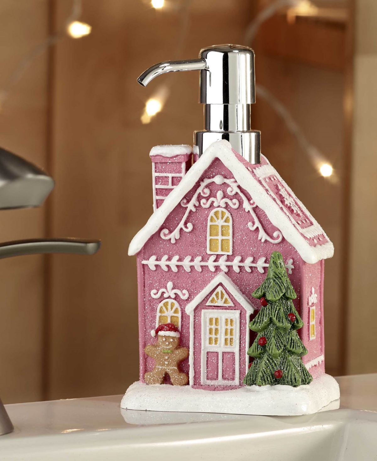 Avanti Sparkle House Resin Lotion Pump In Pink