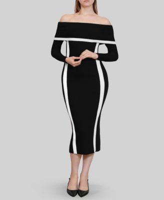 Juniors' Off The Shoulder Sweater Dress