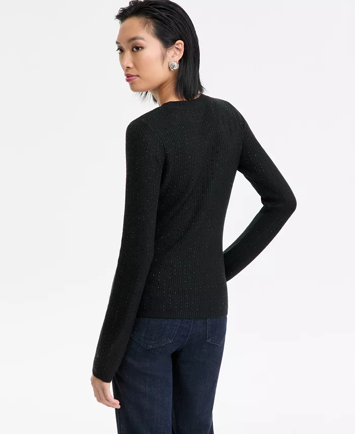 Women's Rhinestone Rib Sweater - thumbnail 7