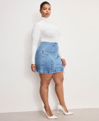 Women's Dolly Joleans Lace-Up Mini Skirt, Regular And Plus Size