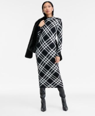 I.N.C. International Concepts - Women's Plaid Knit Midi Dress