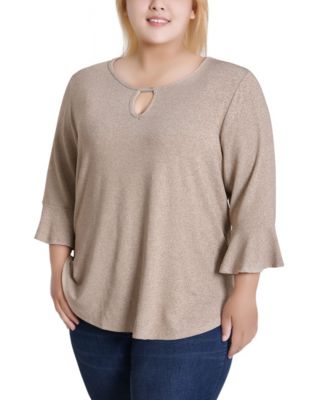 Plus Size 3/4 Bell Sleeve Top
