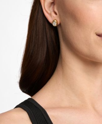 Oval Stone Stud Earrings