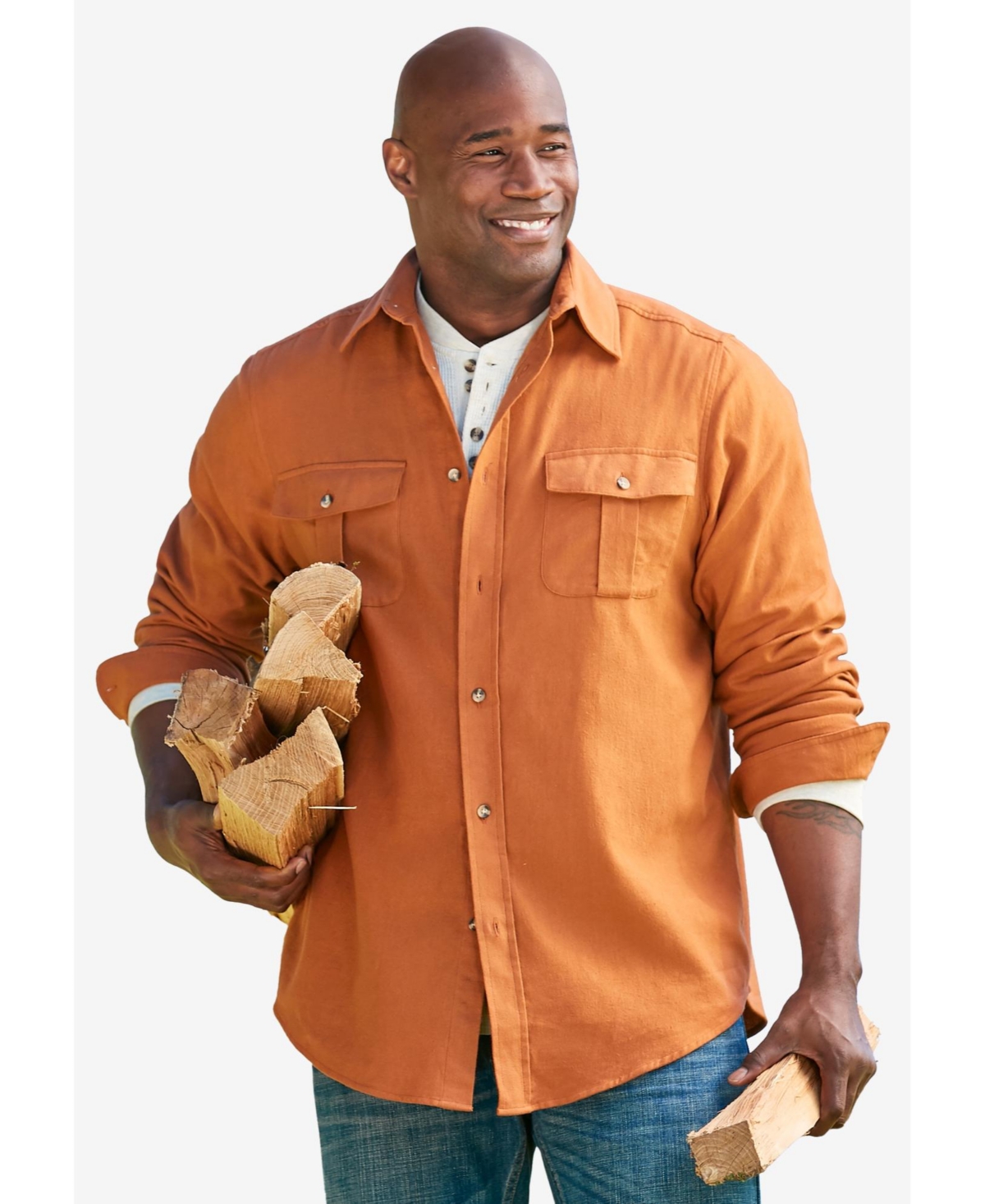 KingSize Tall Signature Solid Flannel Shirt