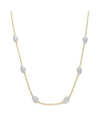 Two-Toned with Clear Cubic Zirconia Station Necklace