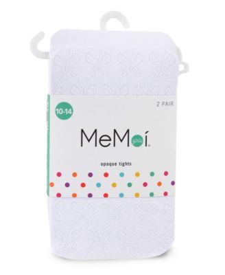 Girls 2 Pair Pack Butterfly Opaque Tights