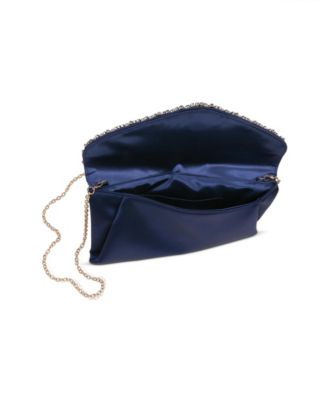 Woman's Mika Elegant Satin Envelope with Crystal Necklace