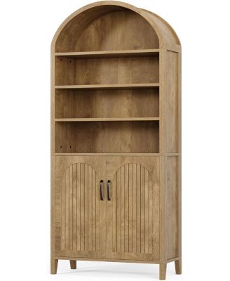 70.9 Inches Tall Arched Kitchen Pantry, 8-Tier Pantry Cabinet with Doors & Adjustable Shelves