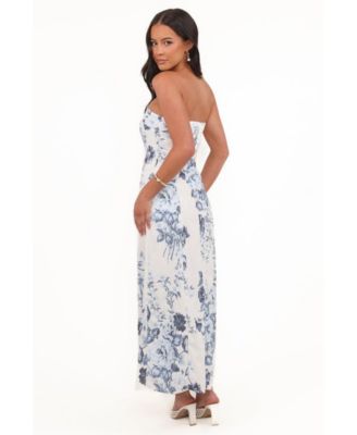 Women's Tamira Strapless Midi Dress - Blue Floral
