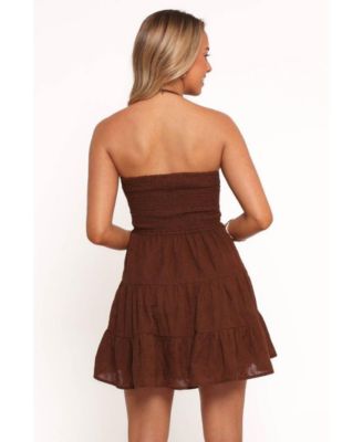 Rilie Halterneck Mini Dress - Brown