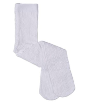 Girls Multi-Diamond Drop-Stitch Textured Cotton Rich Sweater Tights