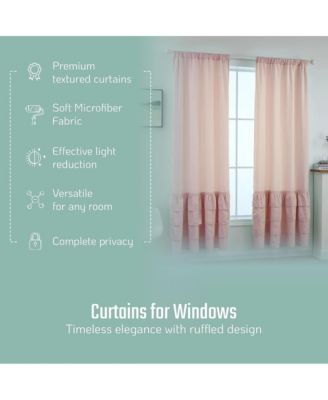 Pink Light Filtering Curtains Soft Microfiber Fabric Window Drapes, Thermal Insulated Grommet for Bedroom(42" W X 84" H, 2 Panels)