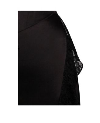 Women's Freddie Black Lace Satin Maxi Corset Dress