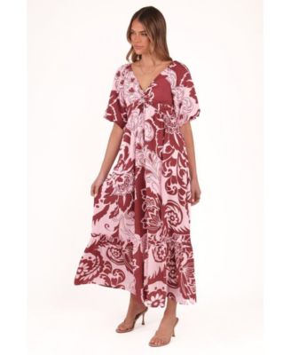 Women's Shanae Maxi Dress - Pink Brown Paisley