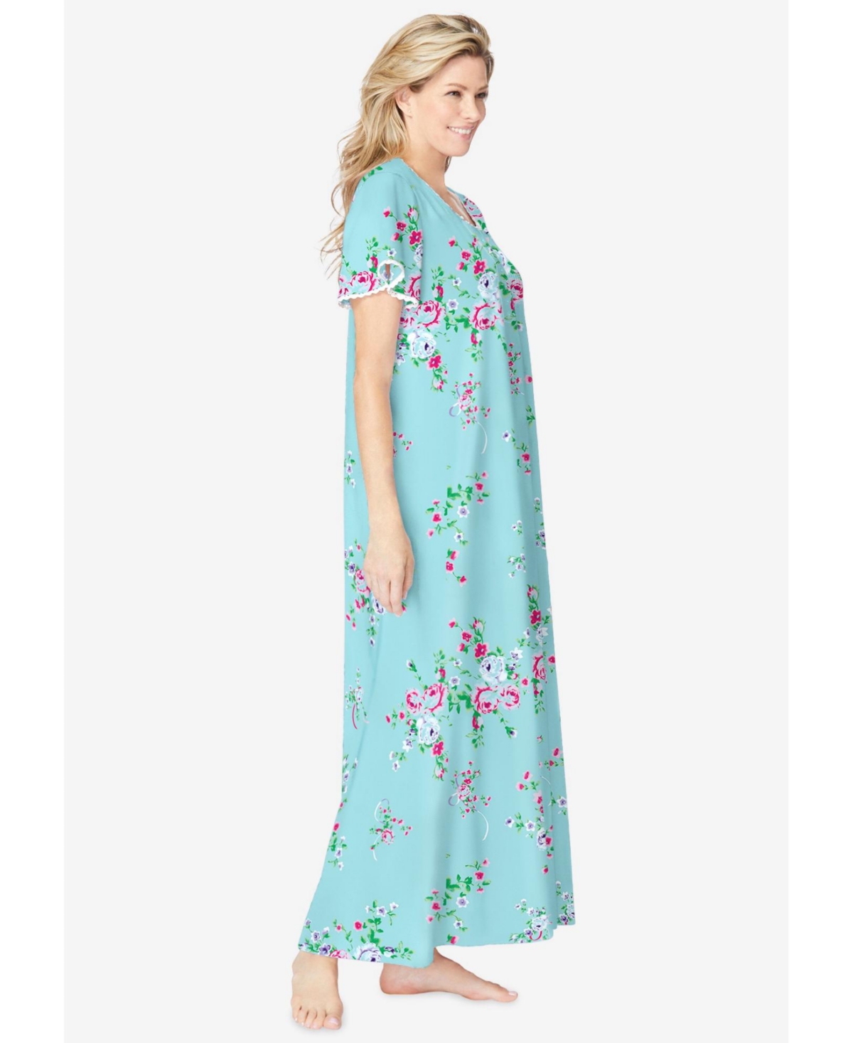 Only Necessities Plus Short Pintuck Knit Gown