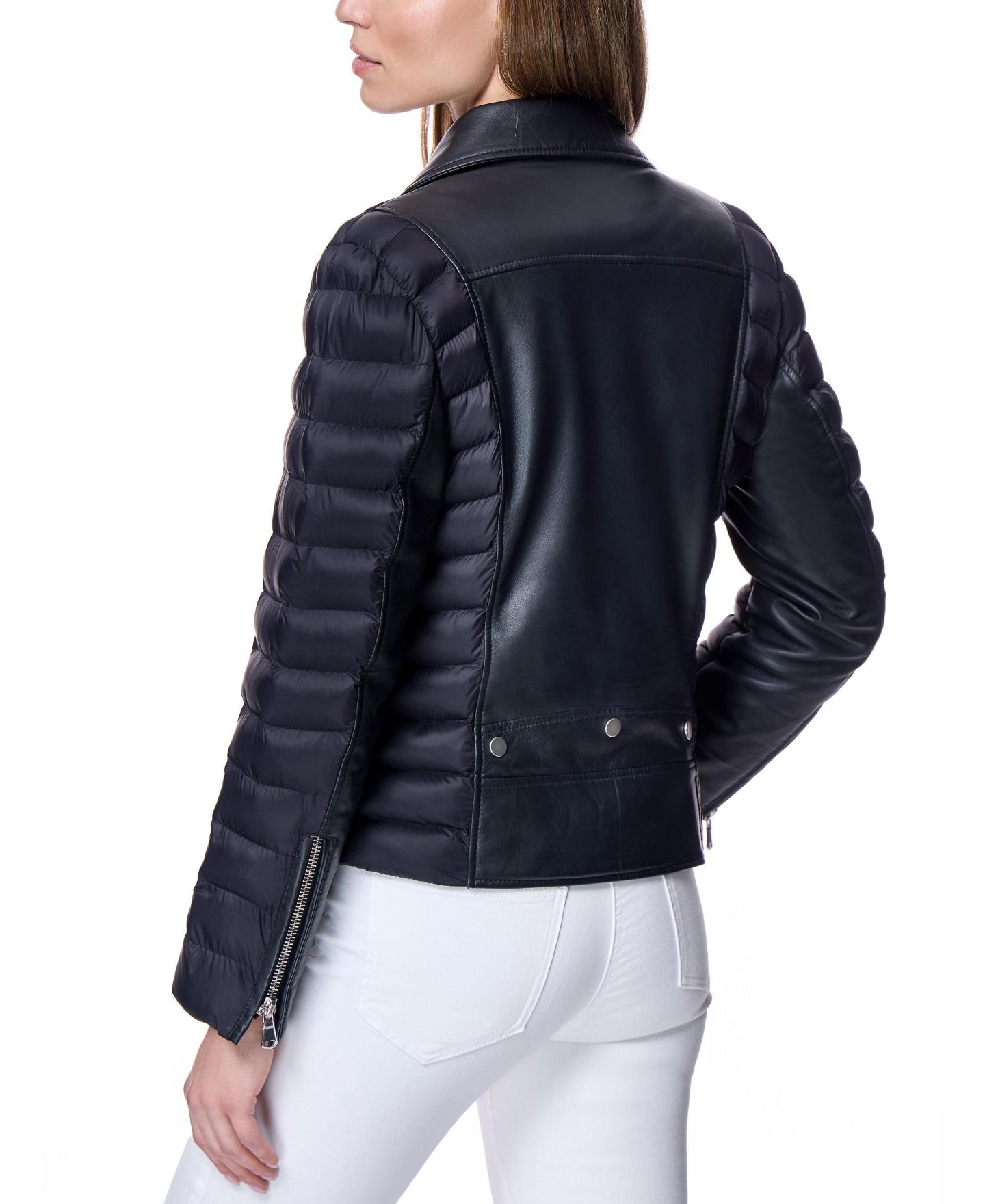 Женская куртка Julia & Stella By Maximilian Leather Puffer, цвет: Чёрный — фото 6