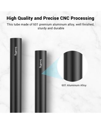 15mm Black Aluminum Alloy Rod Pair, M12 Thread, 8"