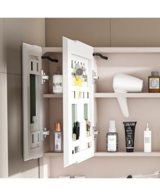 LED Bathroom Cabinet with Aluminium Frame, Mirror, Defogger, and Storage