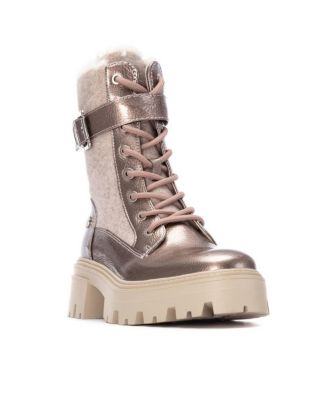 Women's Patent Leather Combat Booties By XTI