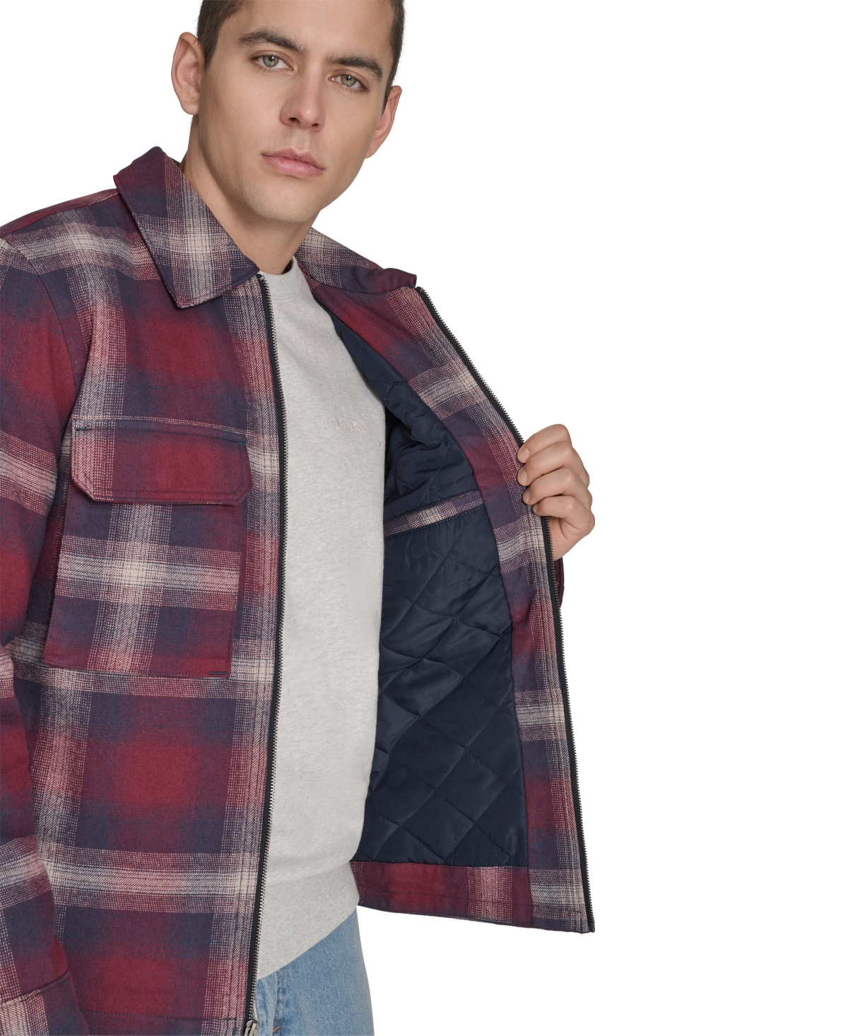 Levi's Men's Two Pocket Shirt Jacket In Red