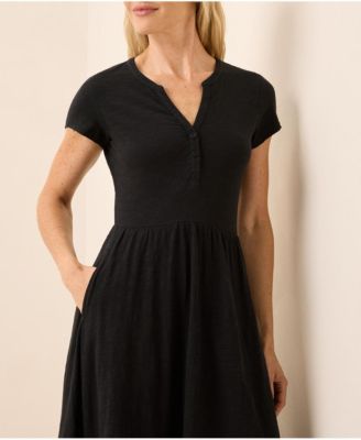 Women's Organic Cotton Relaxed Slub Henley Market Dress