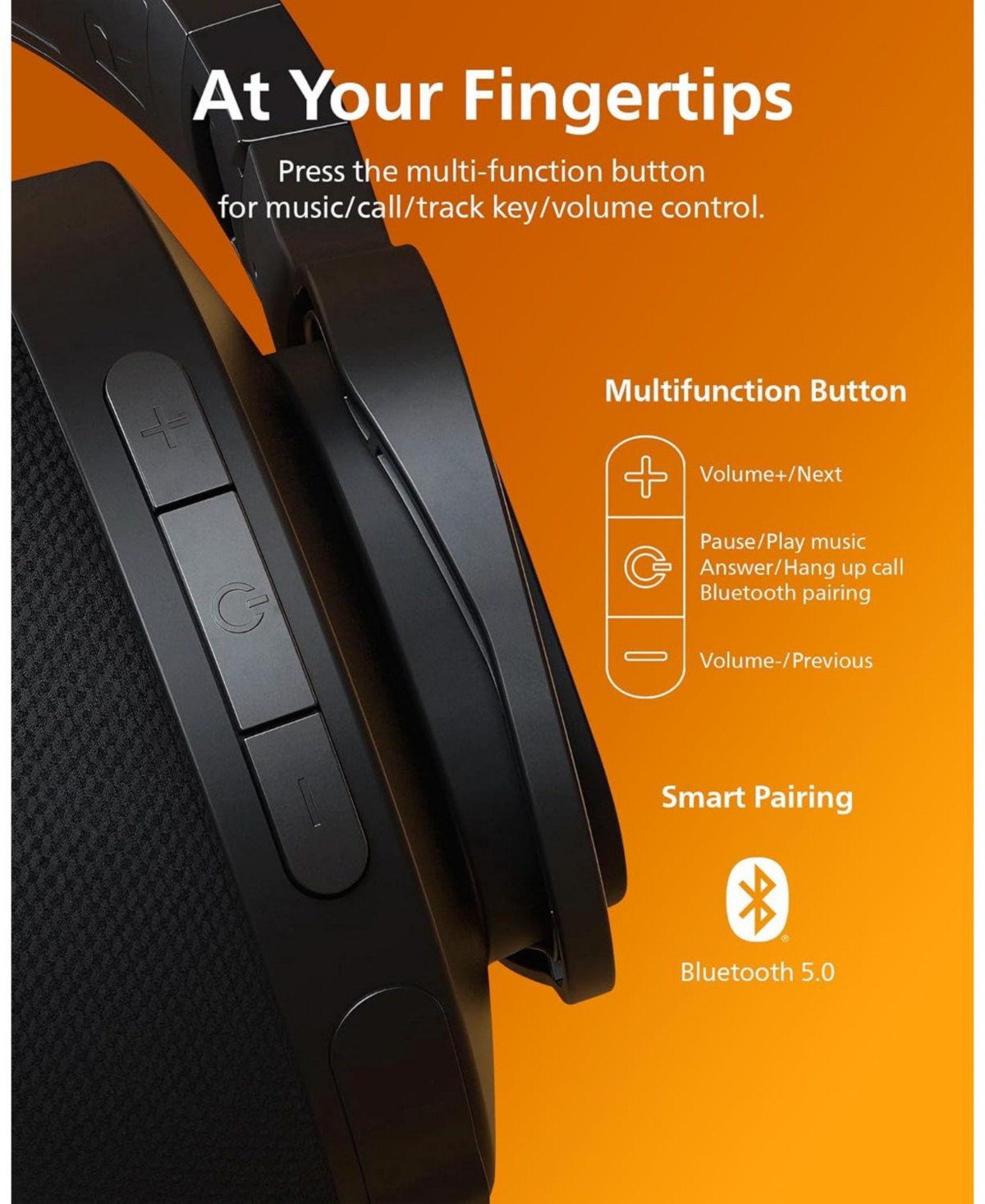 Philips A4216 Wireless Headphones, Over-Ear Bluetooth Headphones with Powerful Bass, 35Hr Battery Life, IP55, Washable cups, Black