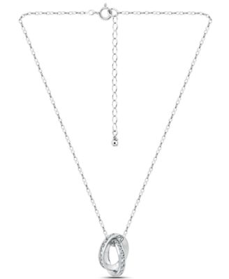 Cubic Zirconia Interlocking Rolling Circles Necklace (2-1/2 ct. t.w.) in 18K Gold Over Sterling Silver, Macy's Exclusive