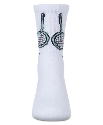 Girls' Tennis Smiley Face Crew Socks
