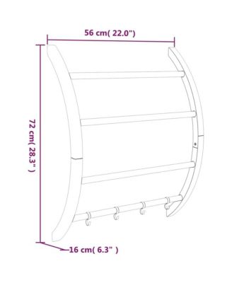 Towel Rack with Hooks Silver 22&amp;#x22;x6.3&amp;#x22;x28.3&amp;#x22; Aluminum