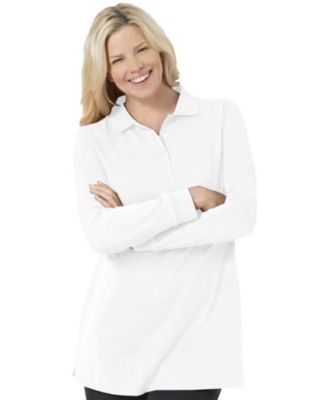 Women's Plus Size Long-Sleeve Polo Shirt