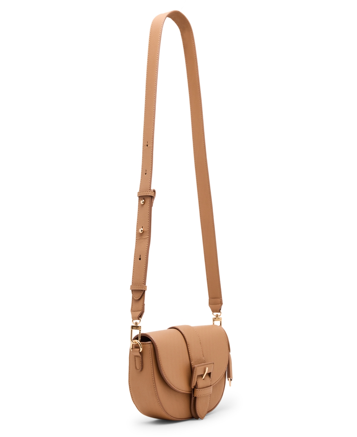 Anne Klein Covered Buckle Small Crossbody Bag In Brown