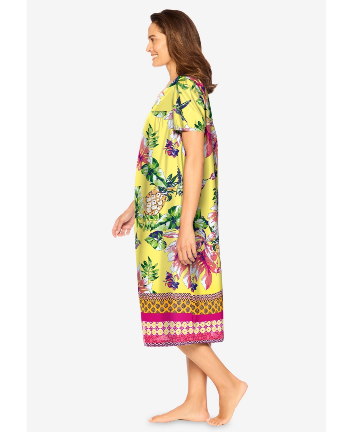 Only Necessities Plus Short Print Shirred Lounger